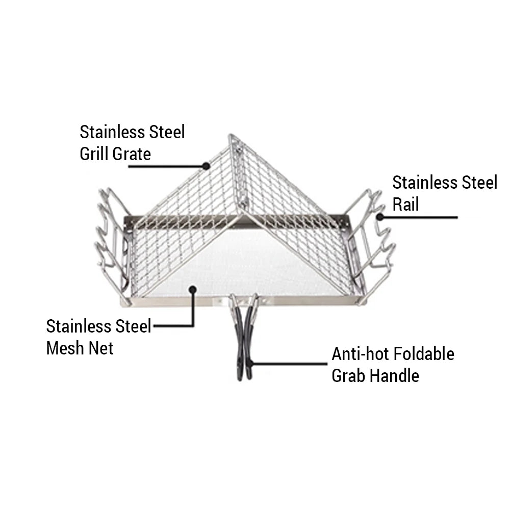 Stainless Steel Folding Camp Stove Toaster Rack X715