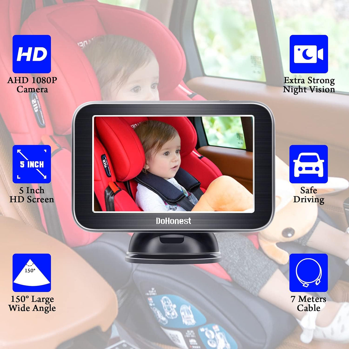 5'' AHD 1080P IR Night Vision Baby Car Camera H44661