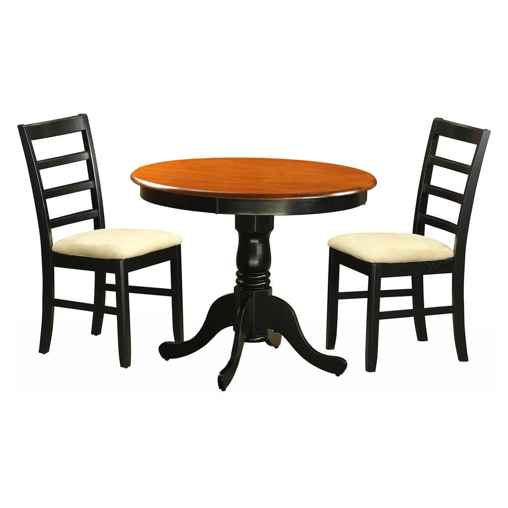 Black Cherry 3 Piece Round Kitchen Table Set Z656761
