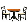 Black Cherry 3 Piece Round Kitchen Table Set Z656761