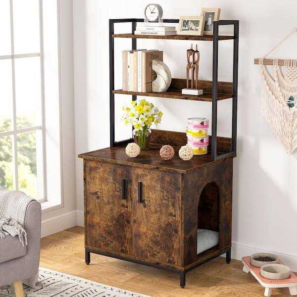 Rustic Brown Litter Box Enclosure S66090