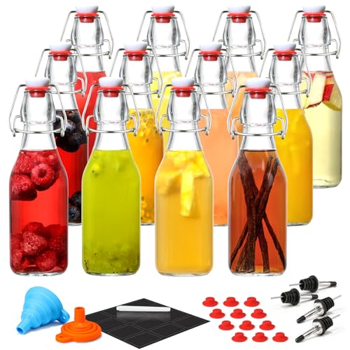 8 Pack 8.5oz Flip Top Glass Bottles L9407