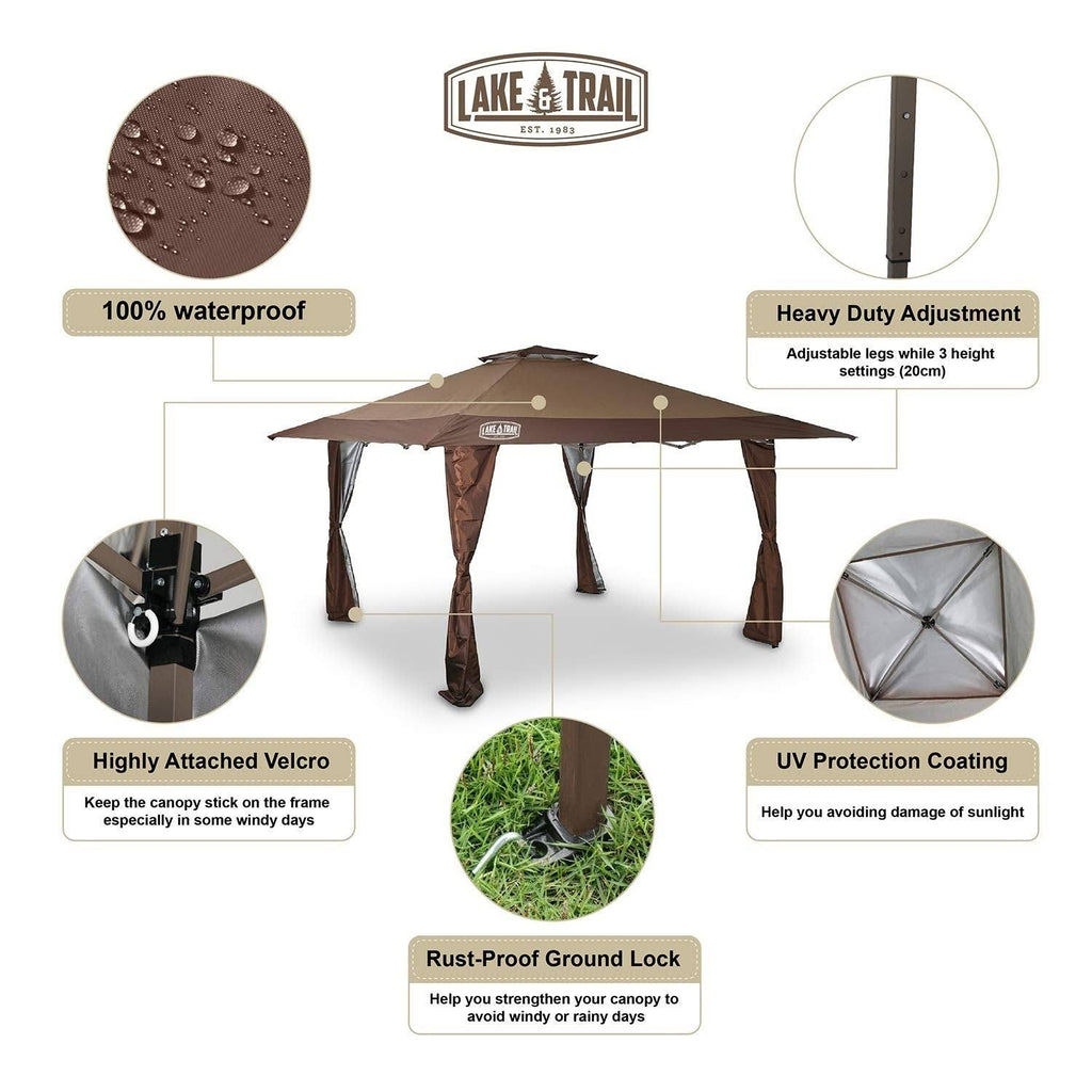 13 x 13 Straight Leg Pop-Up Canopy Gazebo X630901