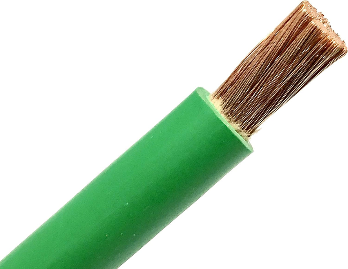2 AWG Extra Flexible Welding Cable 600 Volt 25 FT GREEN Pack of 2 L1759