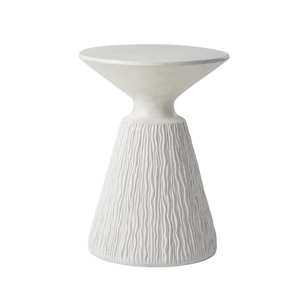 White Round Concrete Side Table Z6415