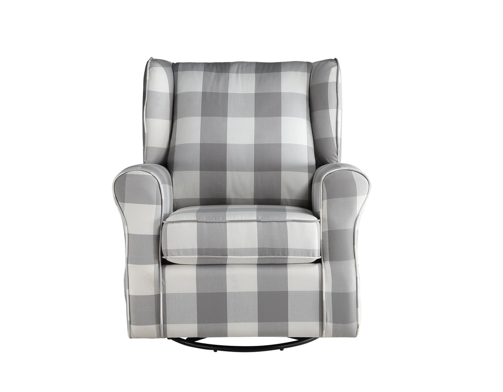 Gray Fabric Swivel Chair with Glider J79218