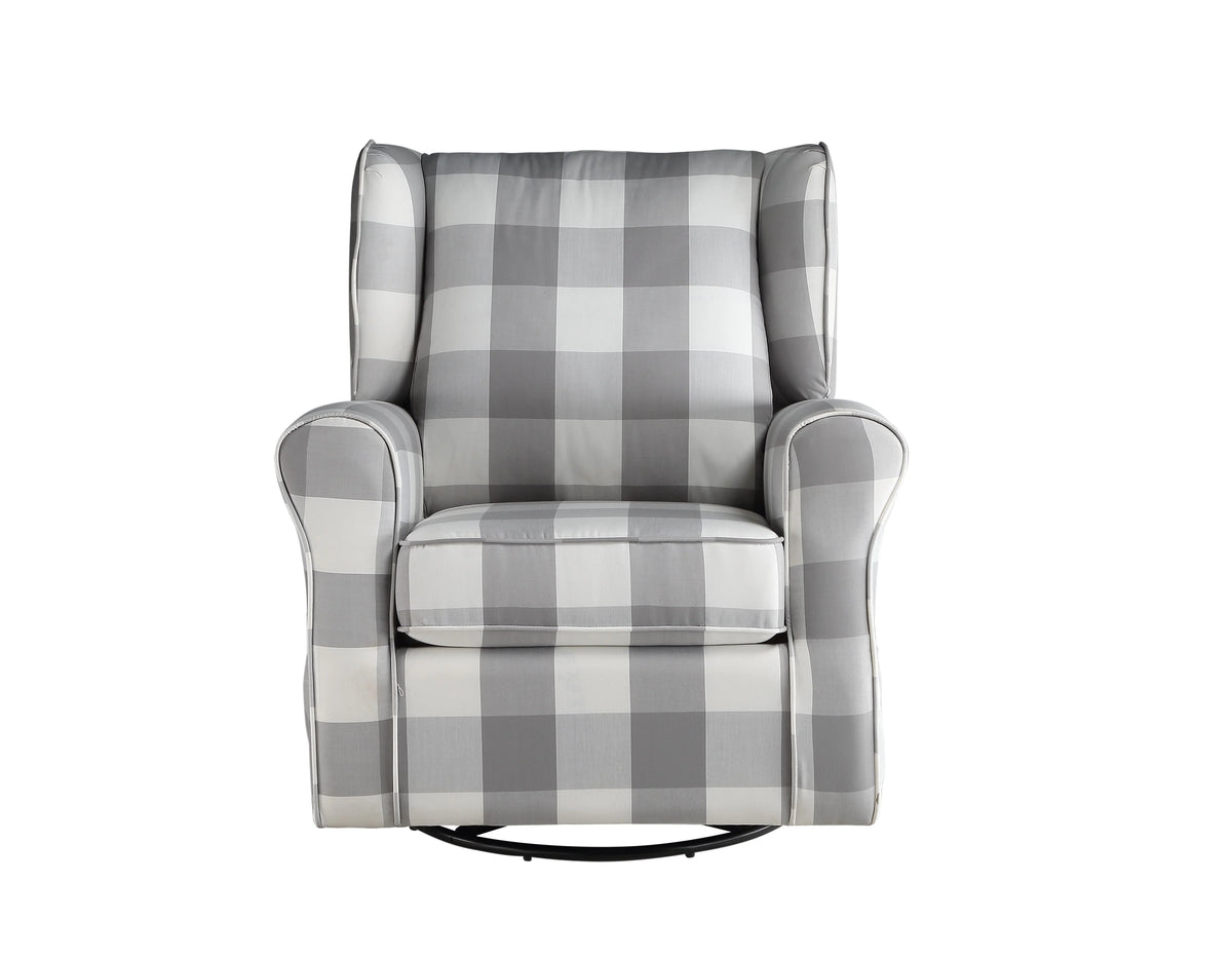 Gray Fabric Swivel Chair with Glider J79218