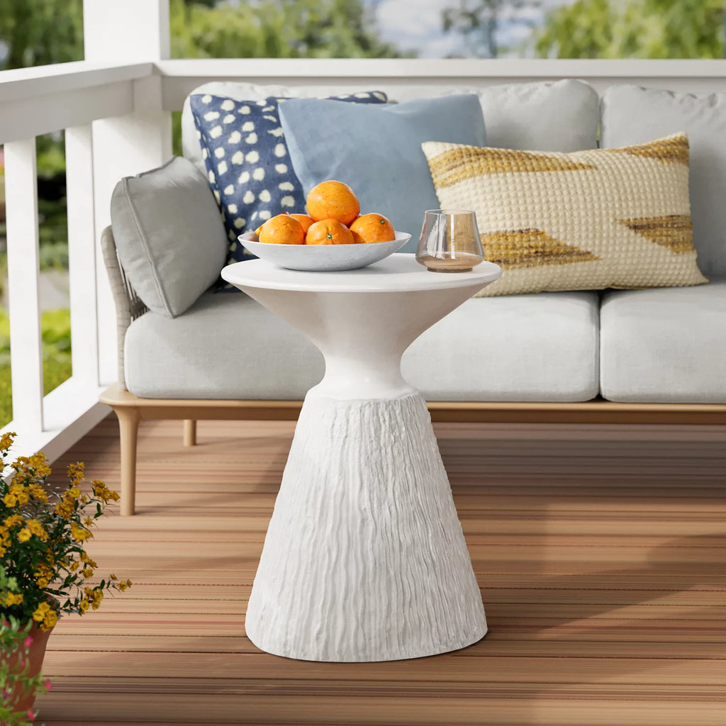 White Round Concrete Side Table Z6415