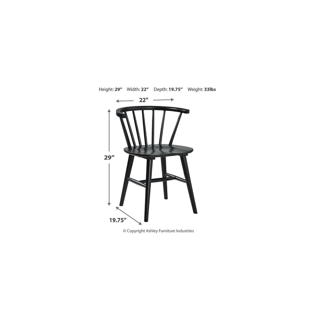 Black Spindle Dining Chair, Set of 2 B975