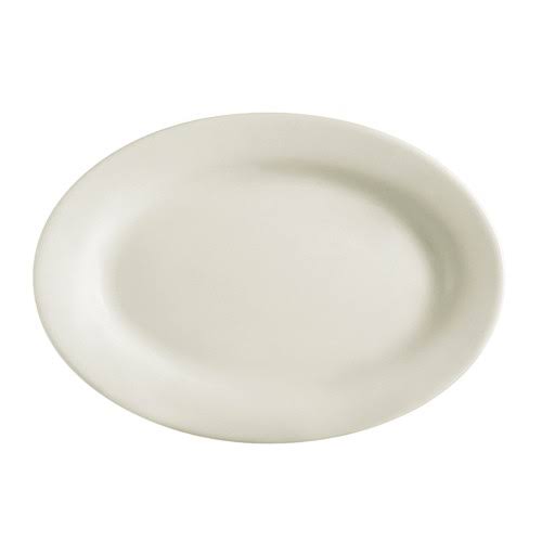 18 Ceramic Rolled Edge Oval Platter W8697