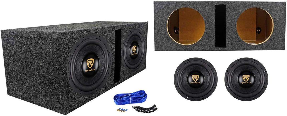 10 6400 Watt Car Subwoofers with Vented Sub Box Enclosure J366