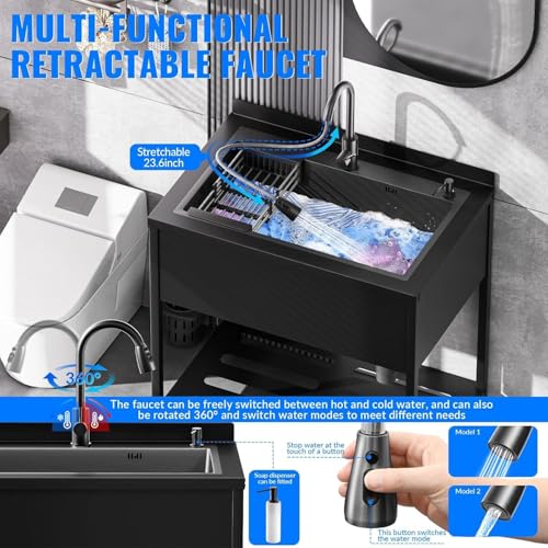 Stainless Steel Utility Sink with Faucet and Drain Kit F26288