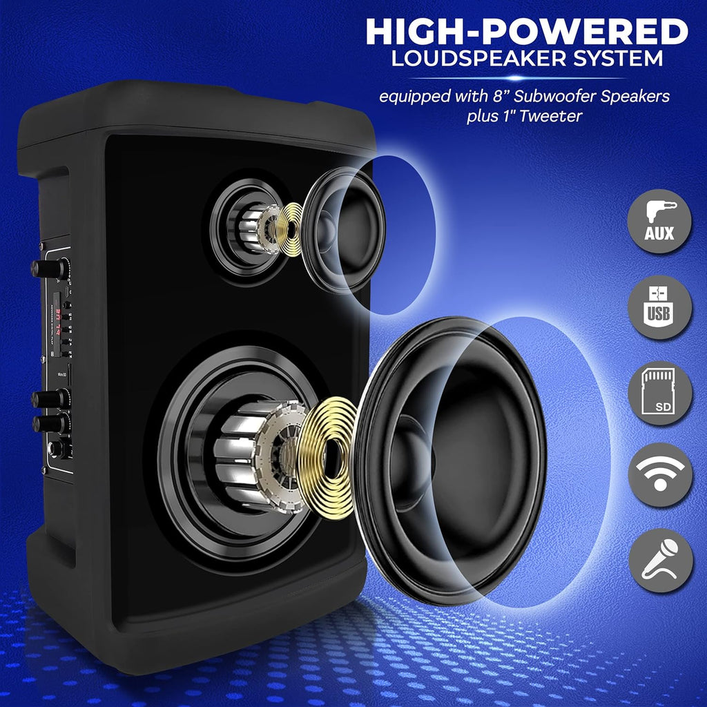 500W 15” Rechargeable Portable Bluetooth PA Speaker F299