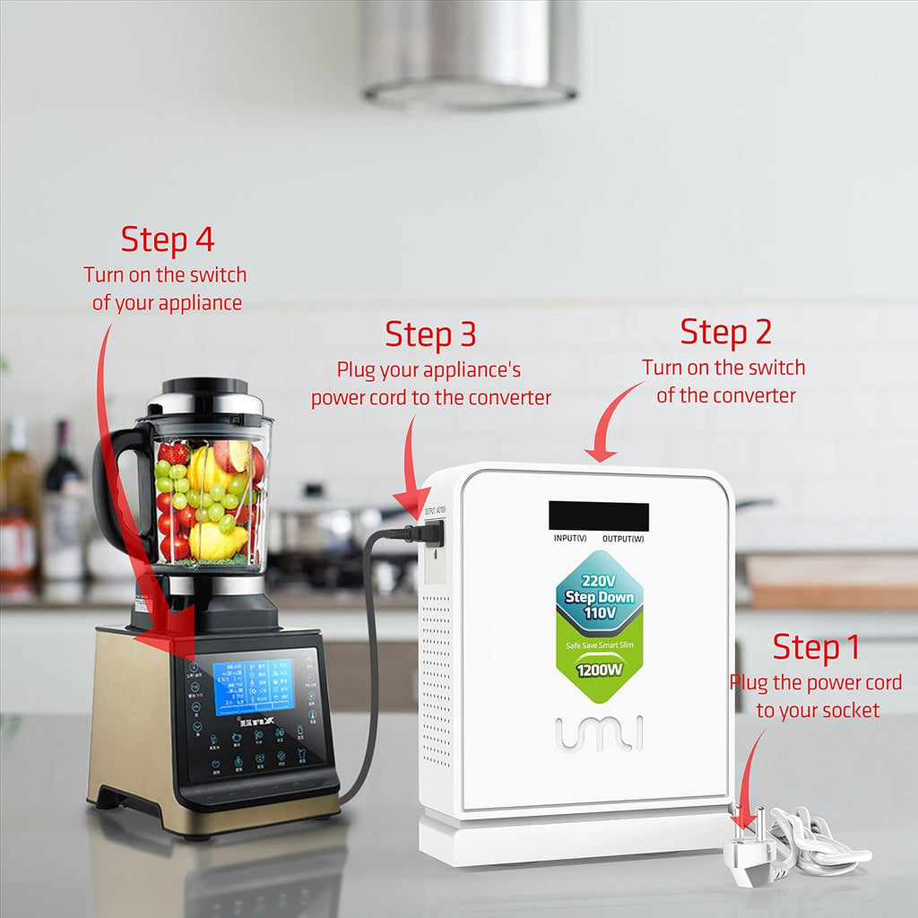 220V to 110V Step Down Voltage Converter 1200Watts D840