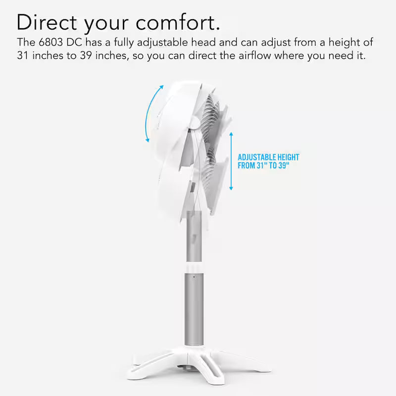 White Variable Speeds Pedestal Fan with Remote Control A640419